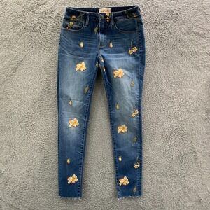 DRIFTWOOD Jeans Womens Size 26 Jackie Floral Blue 28x28